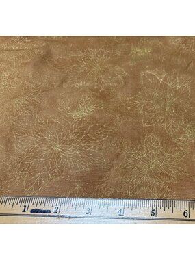 Hoffman California Gold Floral Screen Print Cotton Fabric 1/2 yard x 42" Quiltin